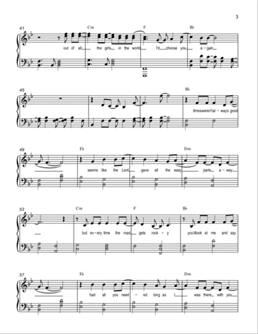 I'd Choose You Again Piano Solo scores gallery preview page 3