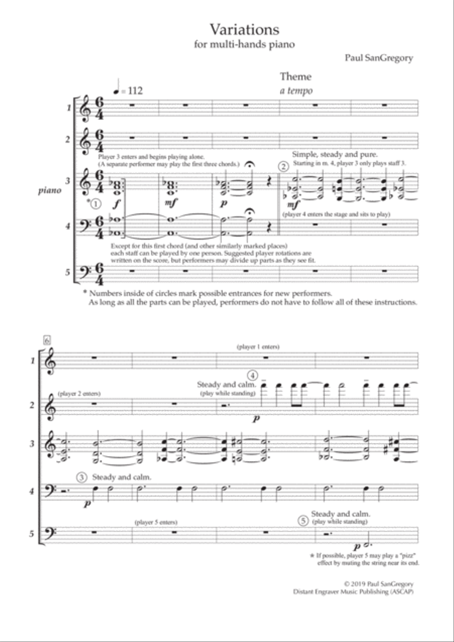 Variations for Multi-Hands Piano 1 Piano, 4-Hands scores gallery preview page 3