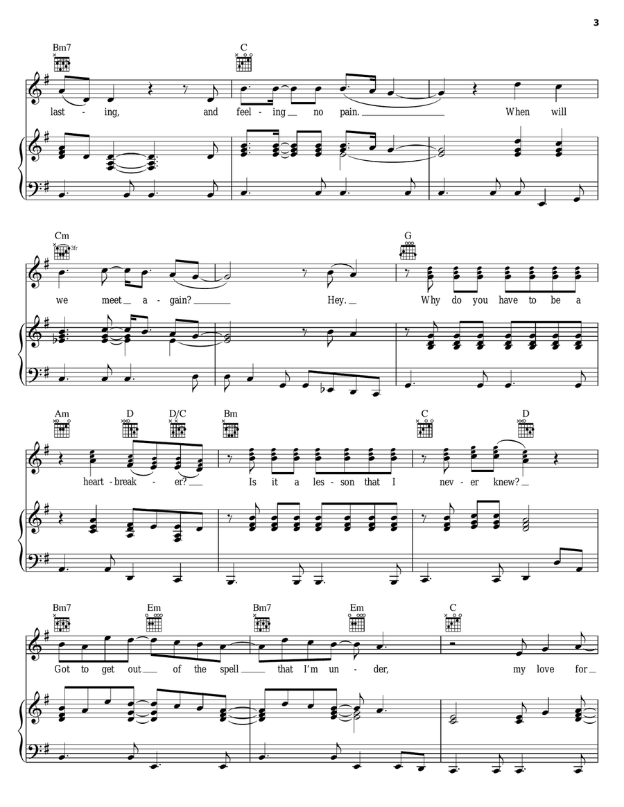 Heartbreaker Heartbreaker Piano, Vocal, Guitar scores gallery preview page 3