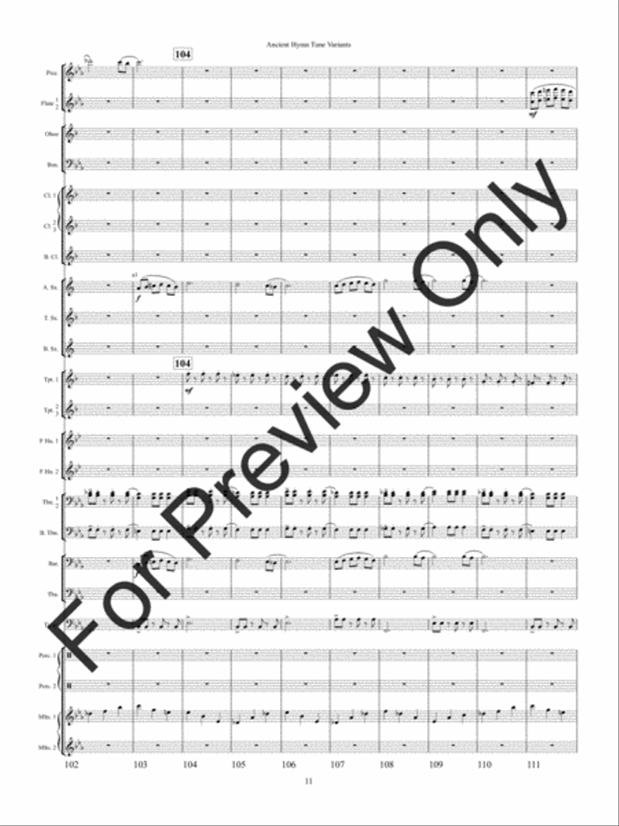 Ancient Hymn Tune Variants (Score) Concert Band scores gallery preview page 14