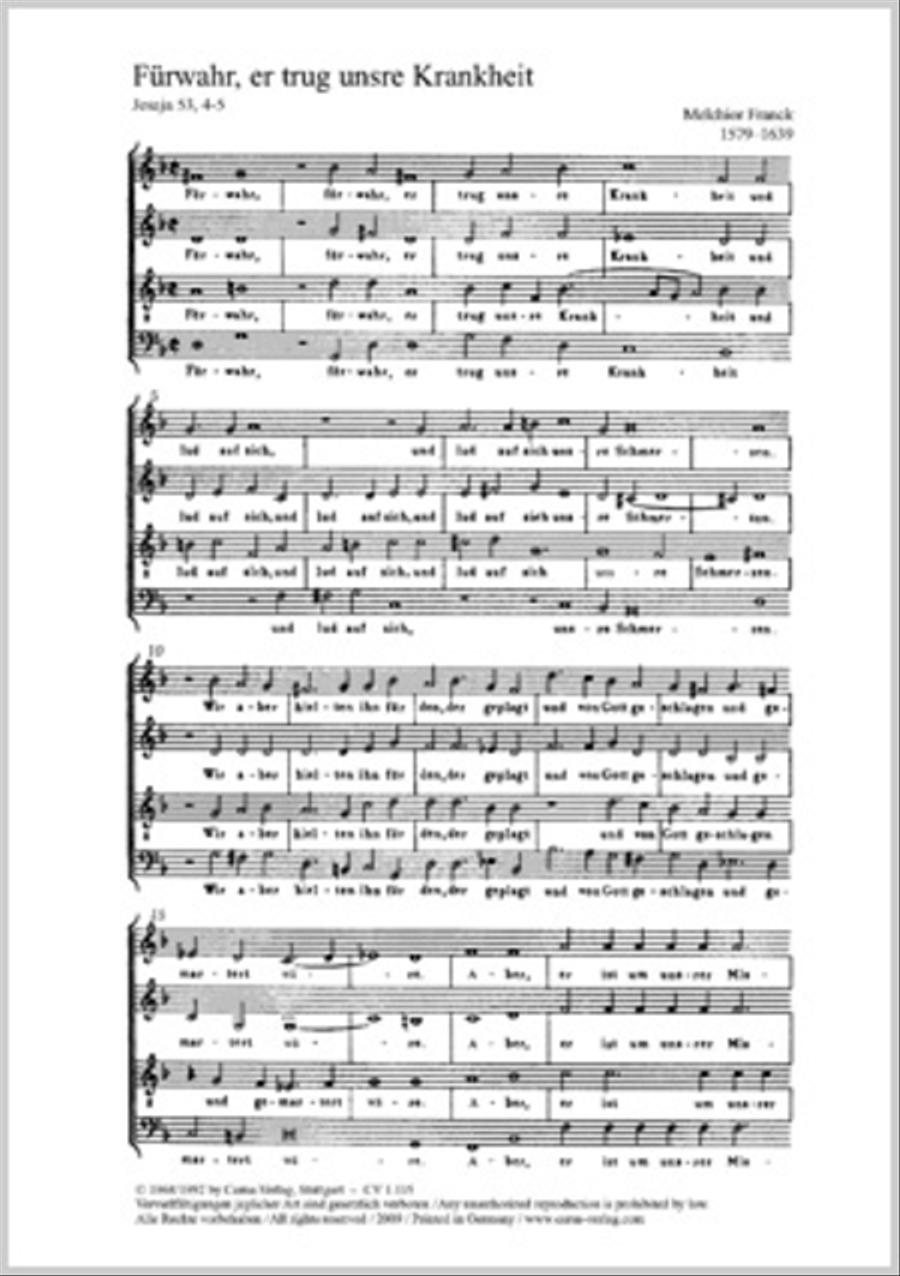 Franck, M.: Furwahr, er trug; Also hat Gott die Welt geliebt Score scores gallery preview page 1