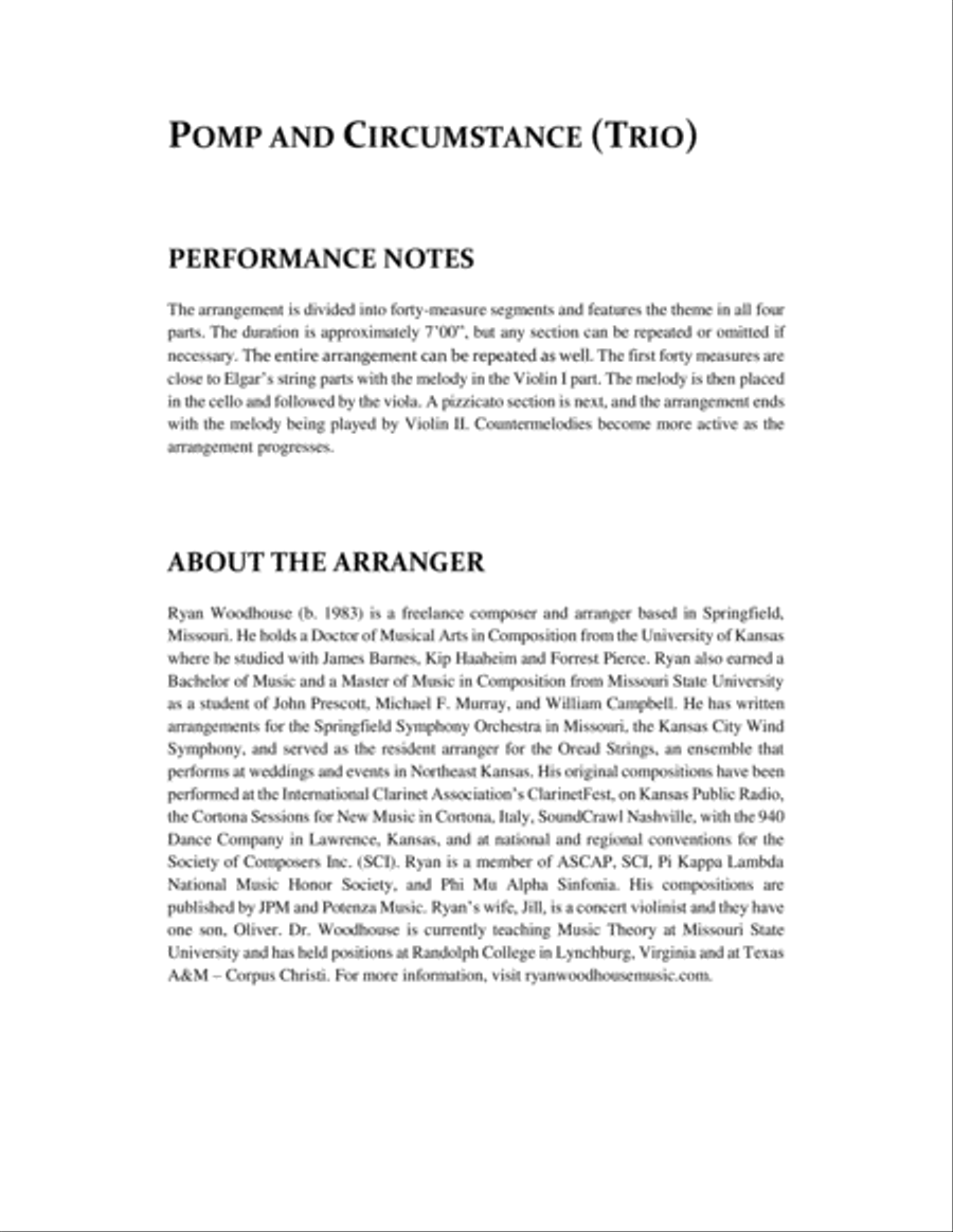 Pomp and Circumstance - String Quartet String Quartet scores gallery preview page 2