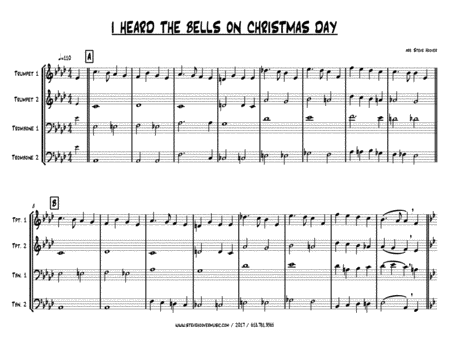 I Heard The Bells On Christmas Day - BRASS QUARTET image number null