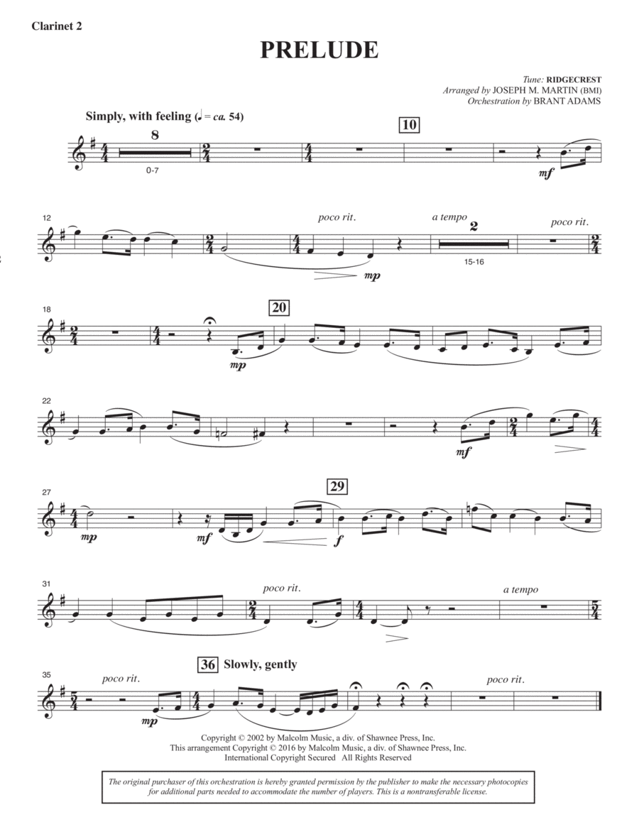 Sacred Places - Bb Clarinet 2 Choir scores gallery preview page 1