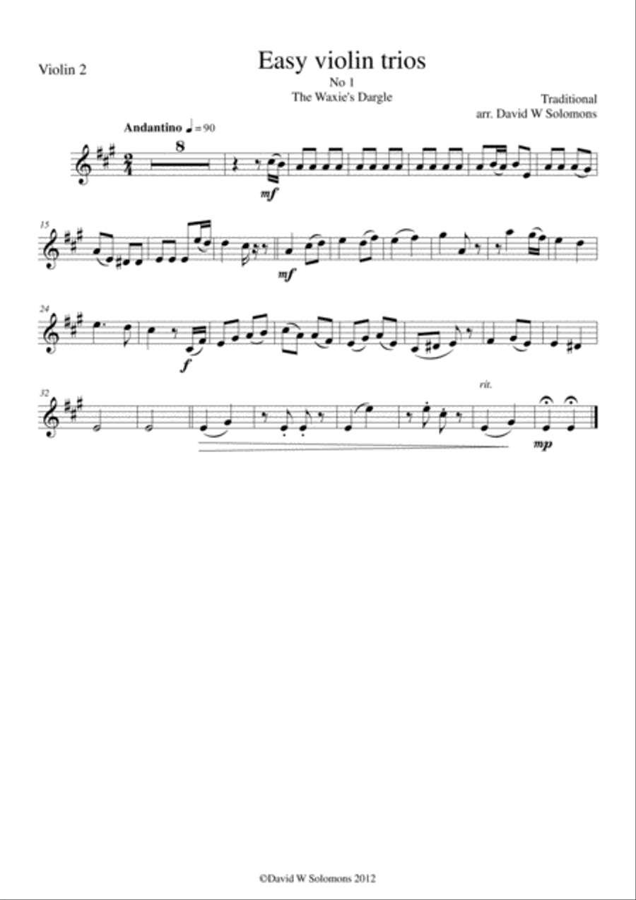 15 easy violin trios Violin Solo scores gallery preview page 4