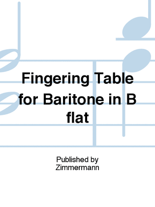 Fingering Table for Baritone in B-flat