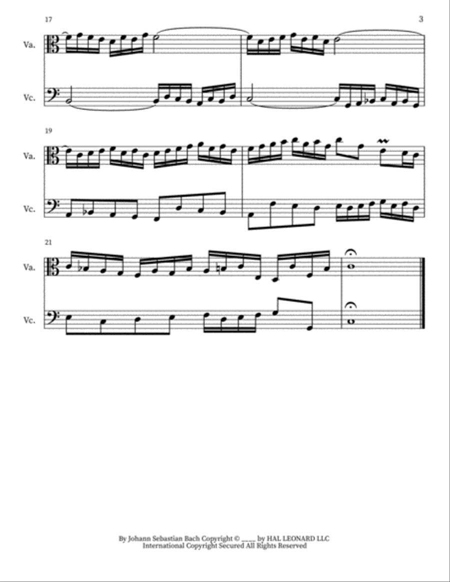 Two-part Invention In C String Duet scores gallery preview page 3
