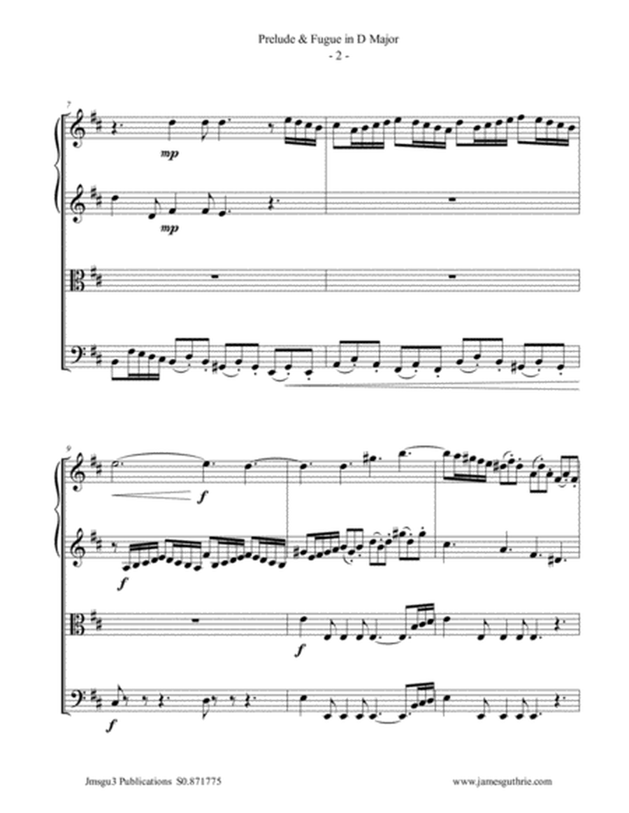 BACH: Prelude & Fugue No. 5 in D Major, BWV 874 for String Quartet image number null