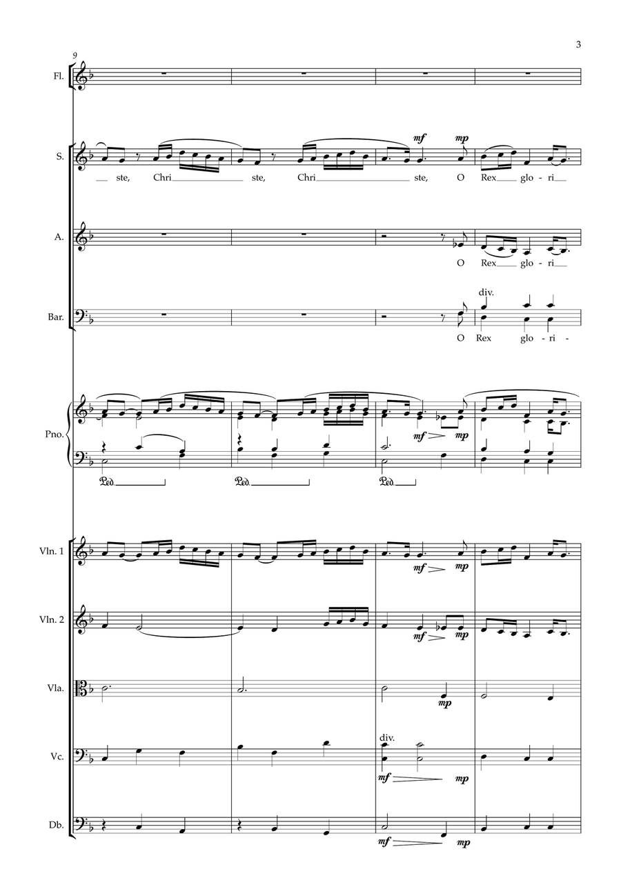 Domine Jesu Christe (SAB Choir & Orchestra) 3-Part scores gallery preview page 4