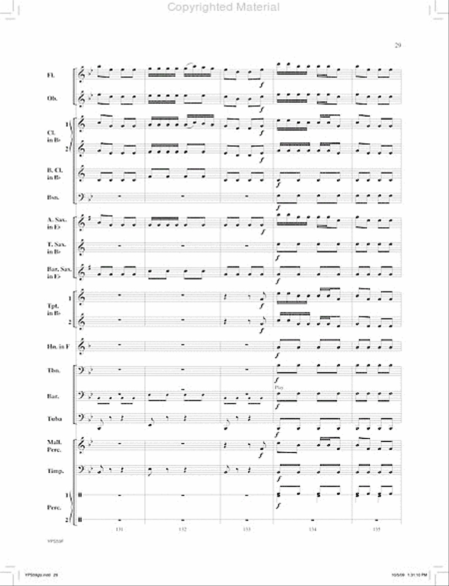 Selections from H.M.S Pianofore Concert Band scores gallery preview page 30