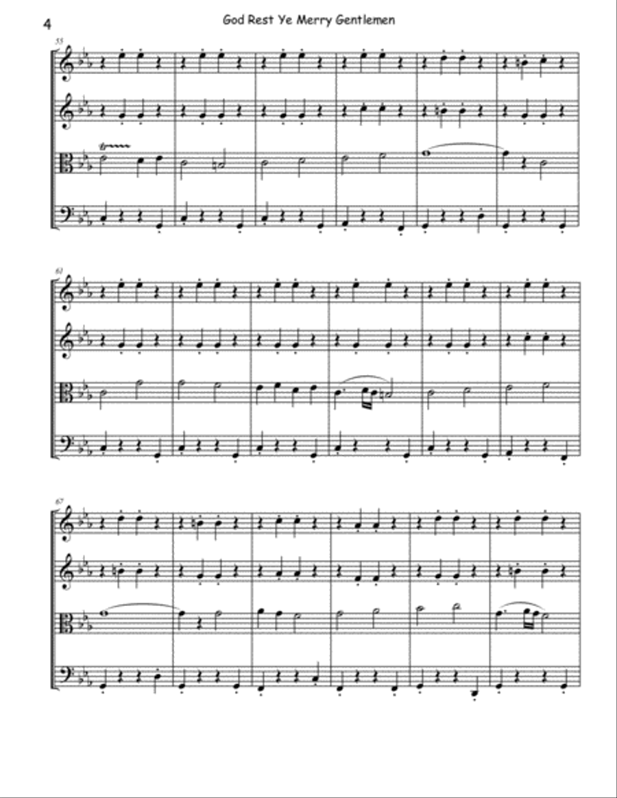 God Rest Ye Merry Gentlemen - String Quartet String Quartet scores gallery preview page 4