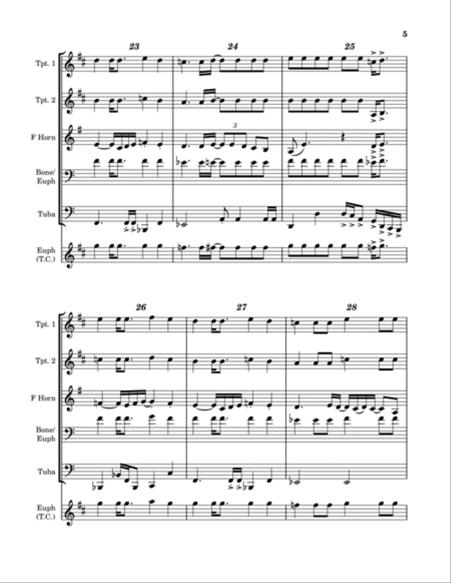 Too Old To Rock 'n Roll (too Young To Die) Euphonium scores gallery preview page 5