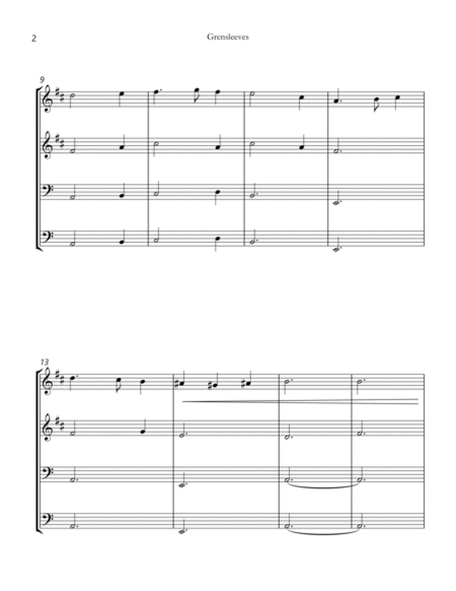 greensleeves brass quartet sheet music image number null
