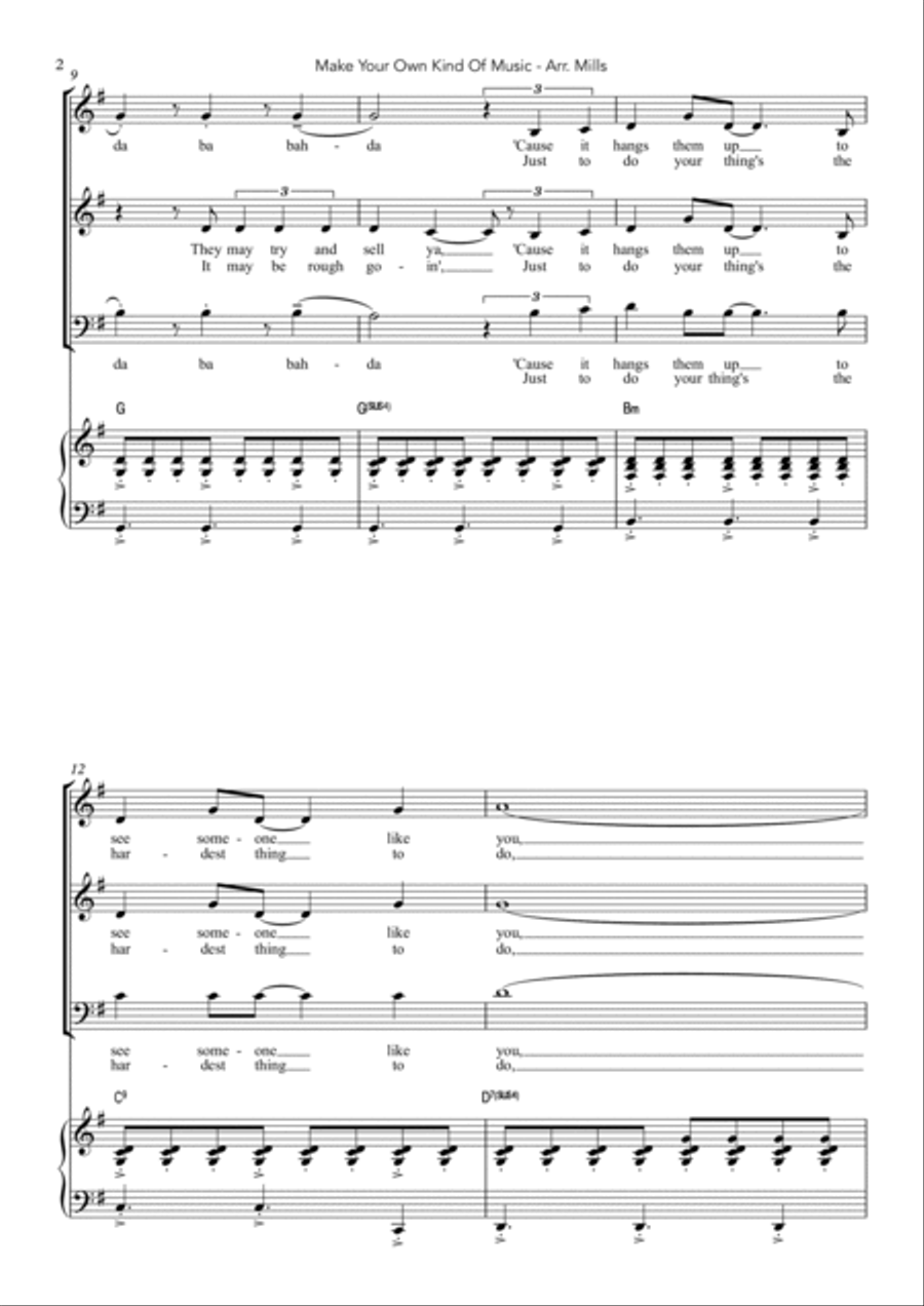 Make Your Own Kind Of Music 3-Part scores gallery preview page 2