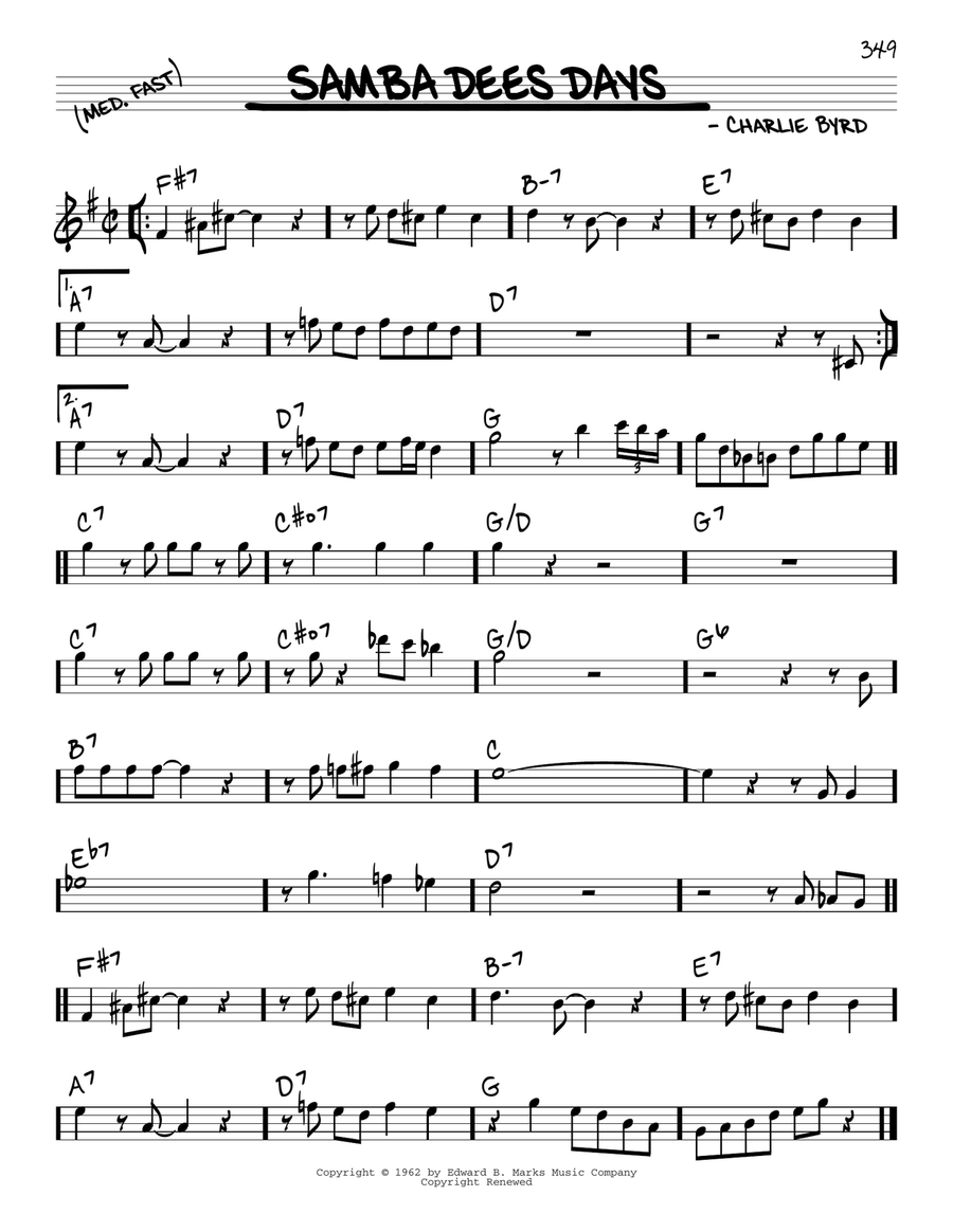 Samba Dees Days Piano scores gallery preview page 1