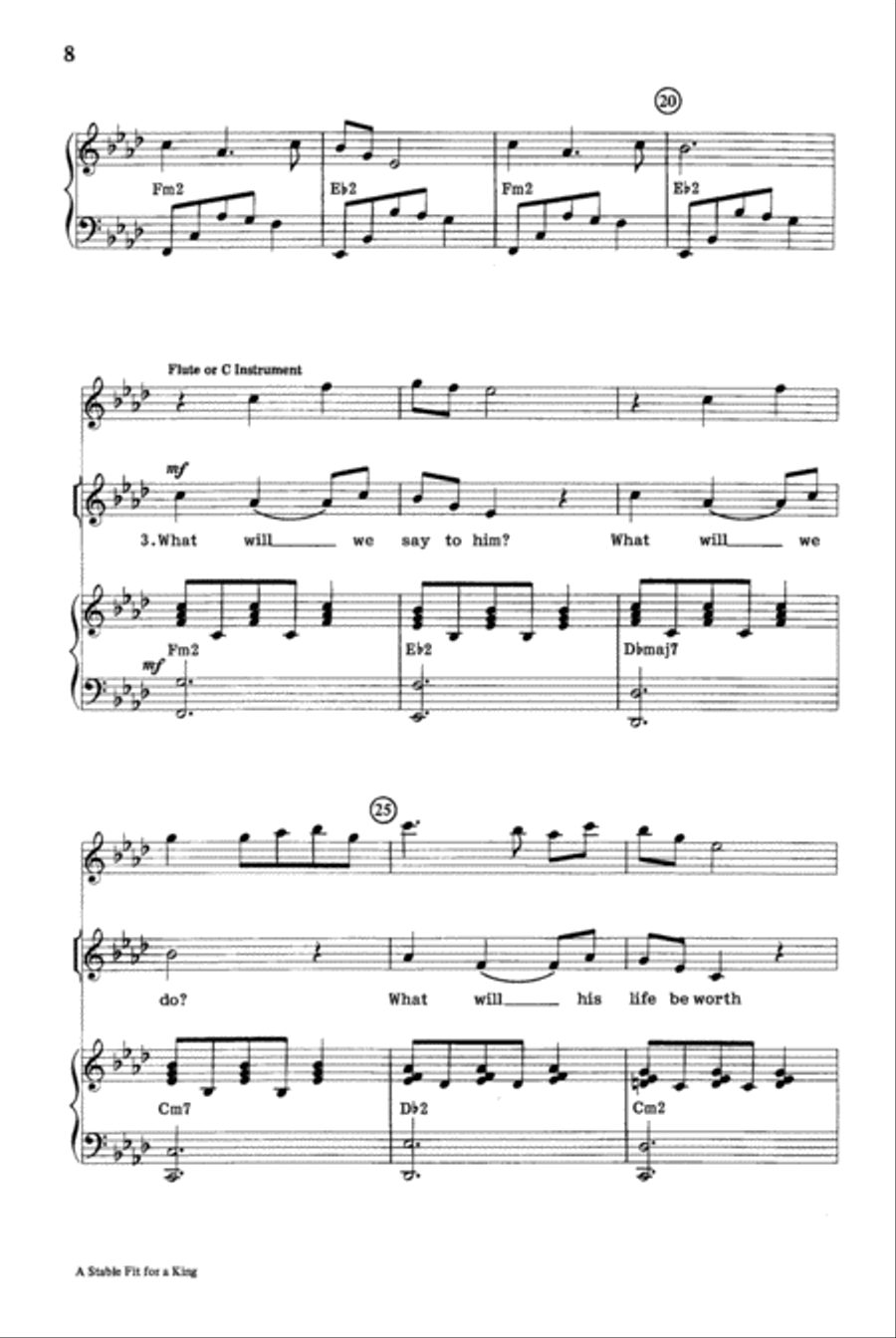 A Stable Fit for a King Unison Choir scores gallery preview page 3