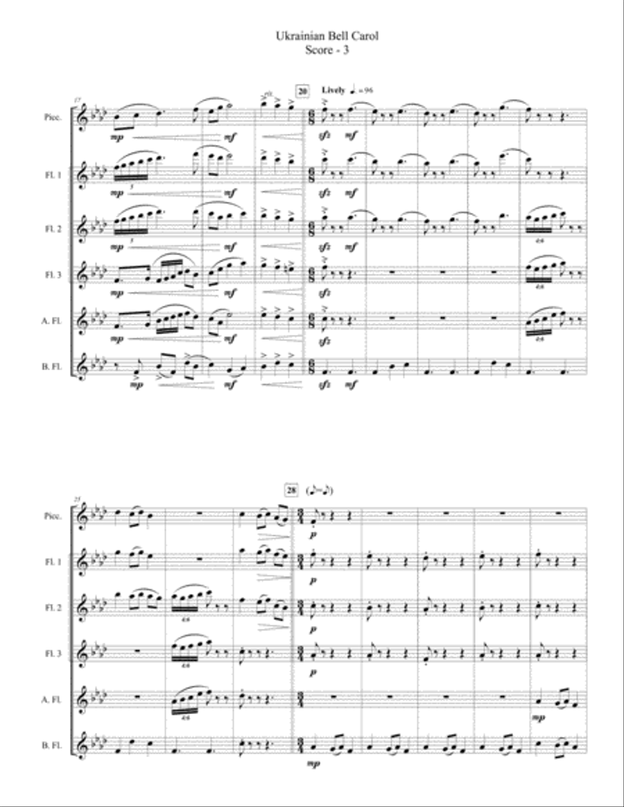 Ukrainian Bell Carol for Flute Choir image number null