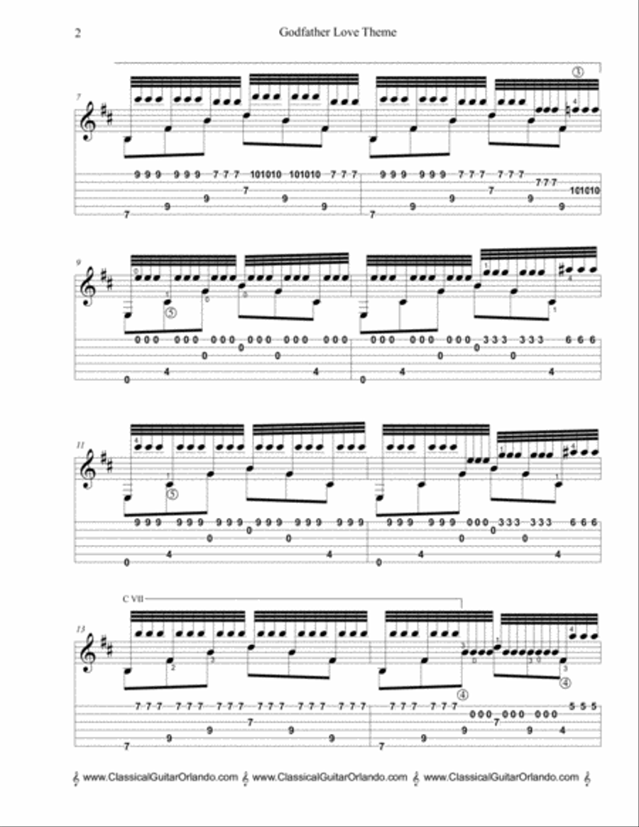 The Godfather (love Theme) Guitar Tablature scores gallery preview page 4