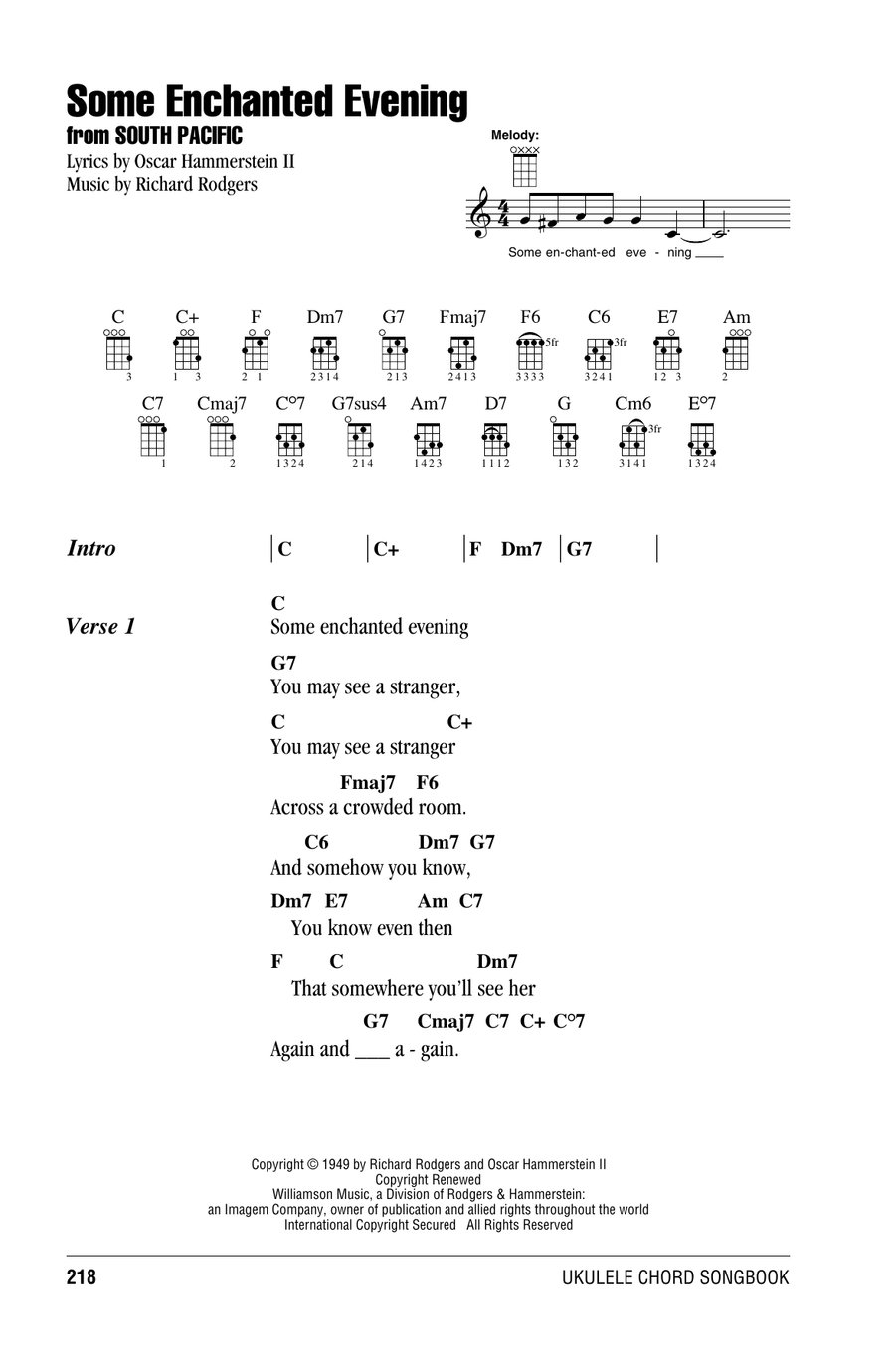 Some Enchanted Evening Some Enchanted Evening Ukulele scores gallery preview page 1
