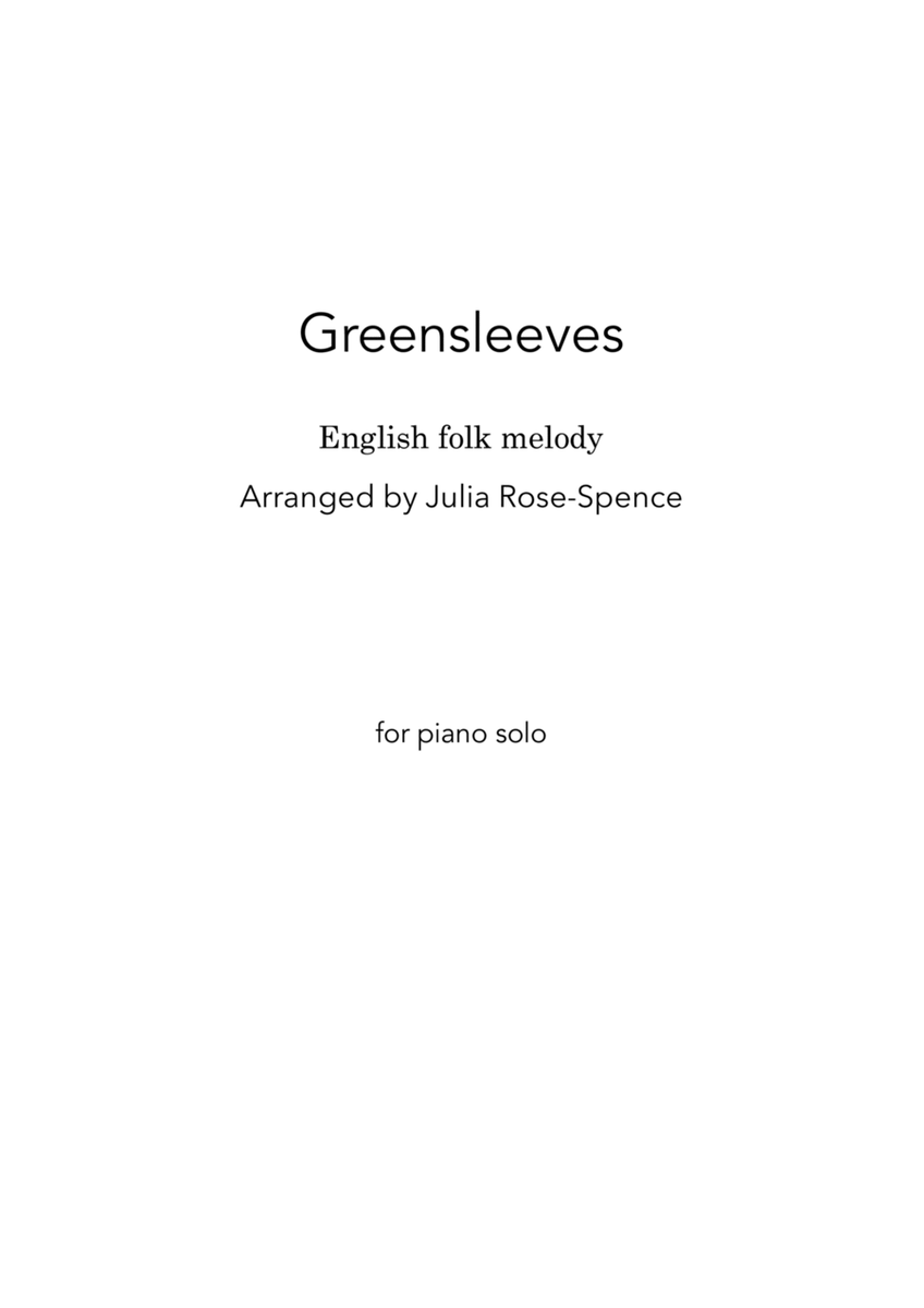 Greensleeves (piano solo - intermediate - advanced) image number null