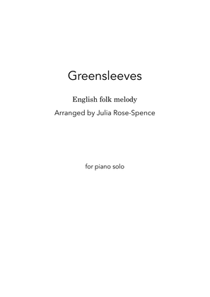 Greensleeves (piano solo - intermediate - advanced)