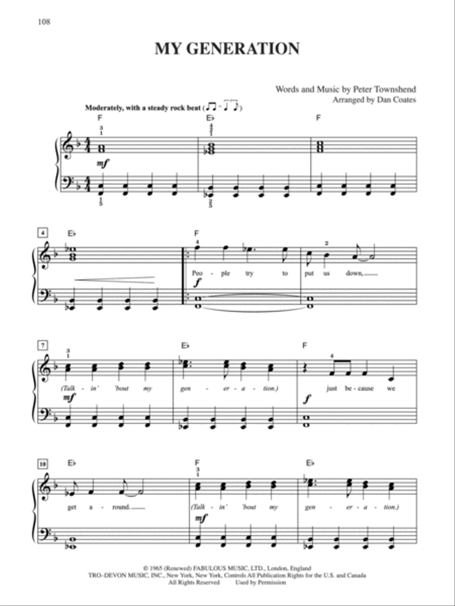 Rolling Stone Easy Piano Sheet Music Classics, Volume 1 Easy Piano scores gallery preview page 2