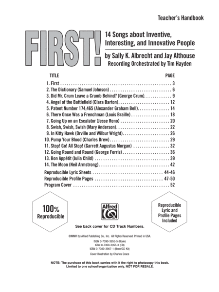 First! - 14 Songs About Inventive, Interesting, and Innovative People - Book/CD image number null