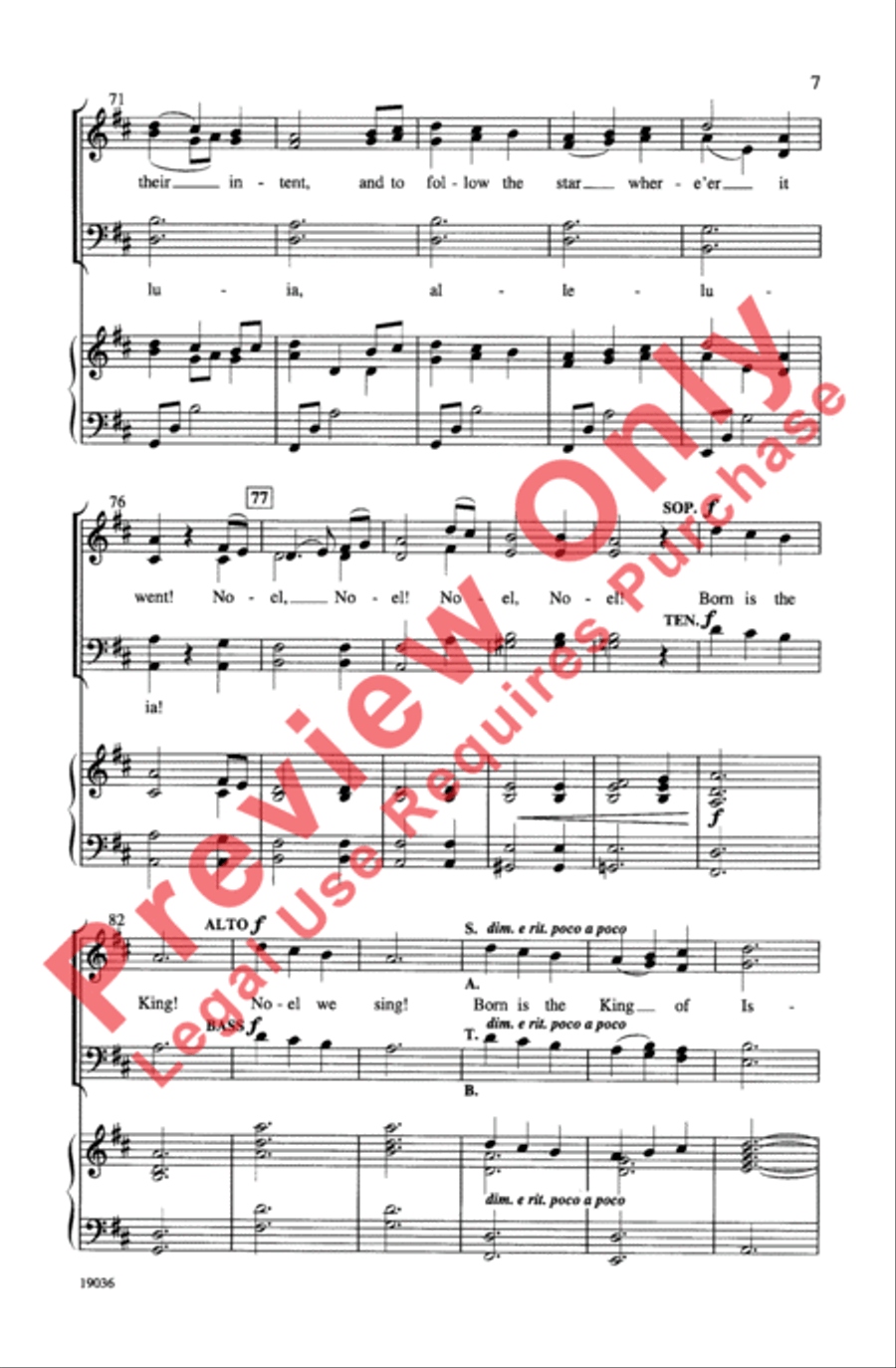 Minuet Noel 4-Part scores gallery preview page 7