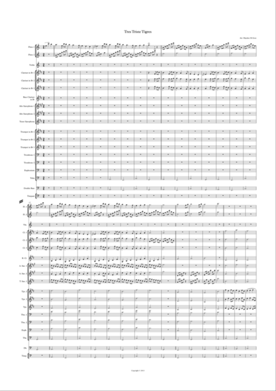 Tres Triste Tigres Concert Band scores gallery preview page 2