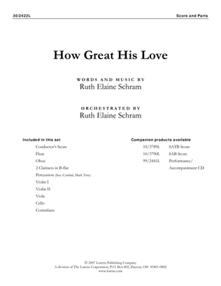 Book cover for How Great His Love - Orchestral Score and Parts