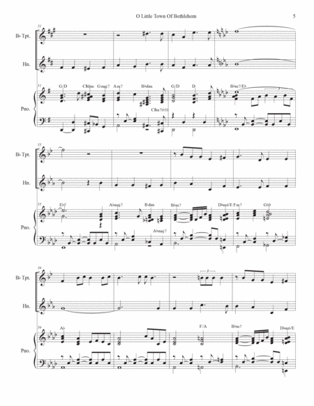 O Little Town Of Bethlehem (Duet for Bb-Trumpet and French Horn) image number null
