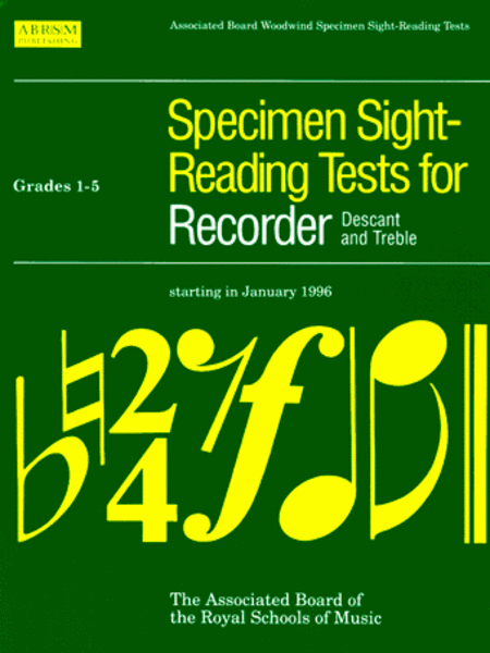 Specimen Sight-Reading Tests for Recorder Grades 1-5