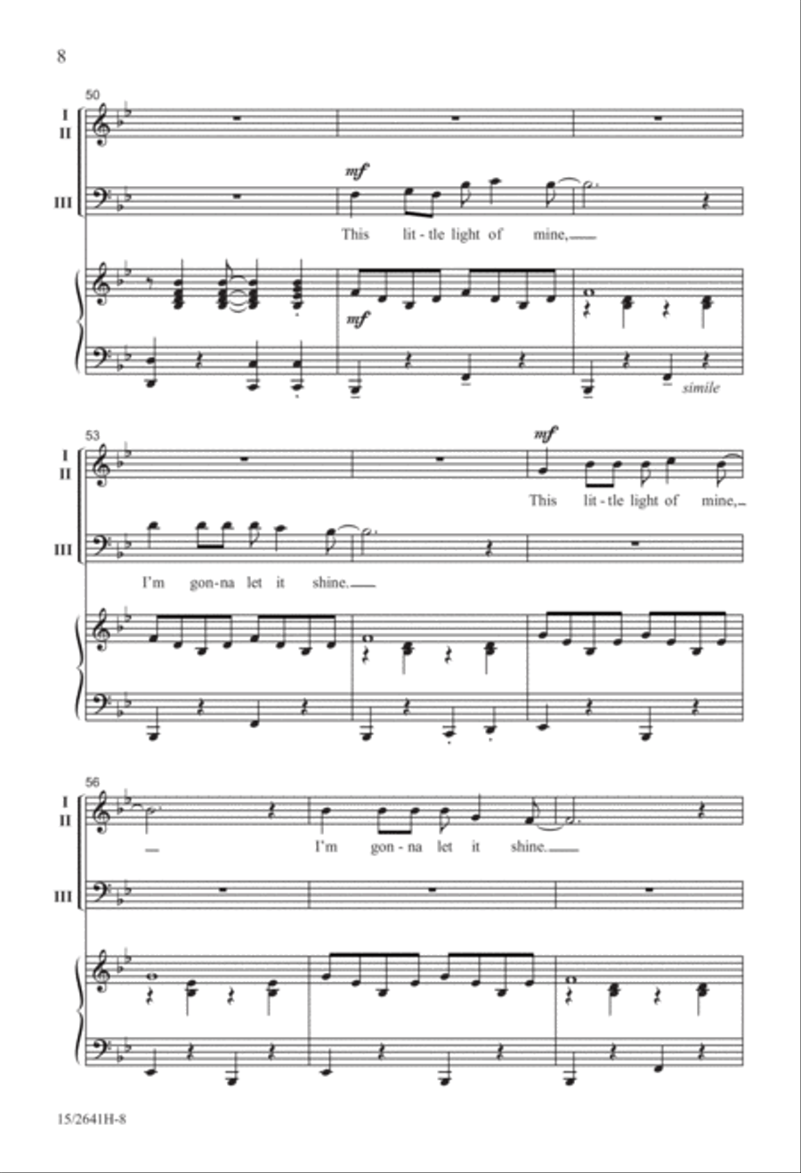 Do Lord/This Little Light of Mine 3-Part scores gallery preview page 9