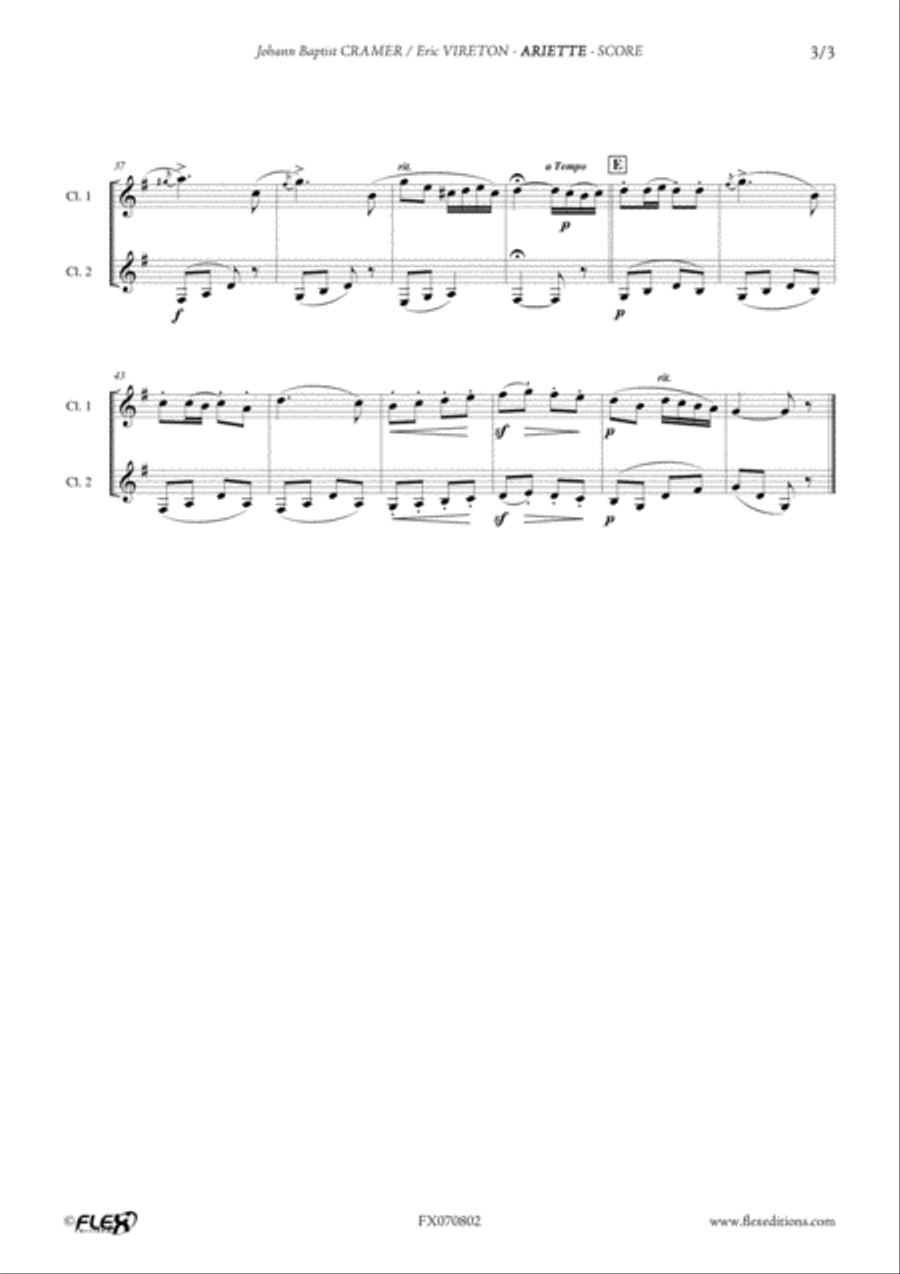 Ariette Clarinet Duet scores gallery preview page 3