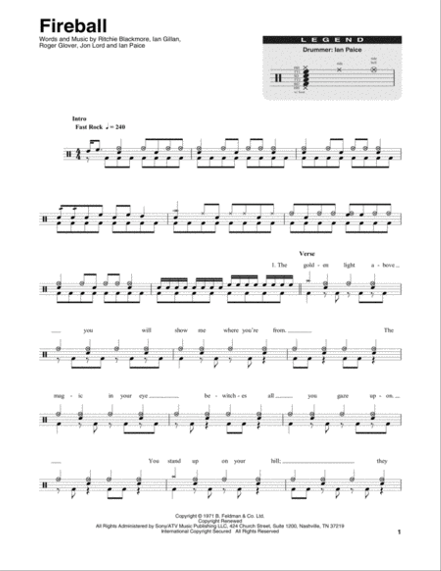 Fireball Fireball Drum Set scores gallery preview page 1