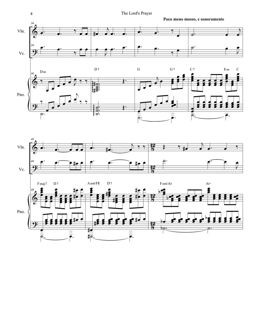 The Lord's Prayer Piano Trio scores gallery preview page 4