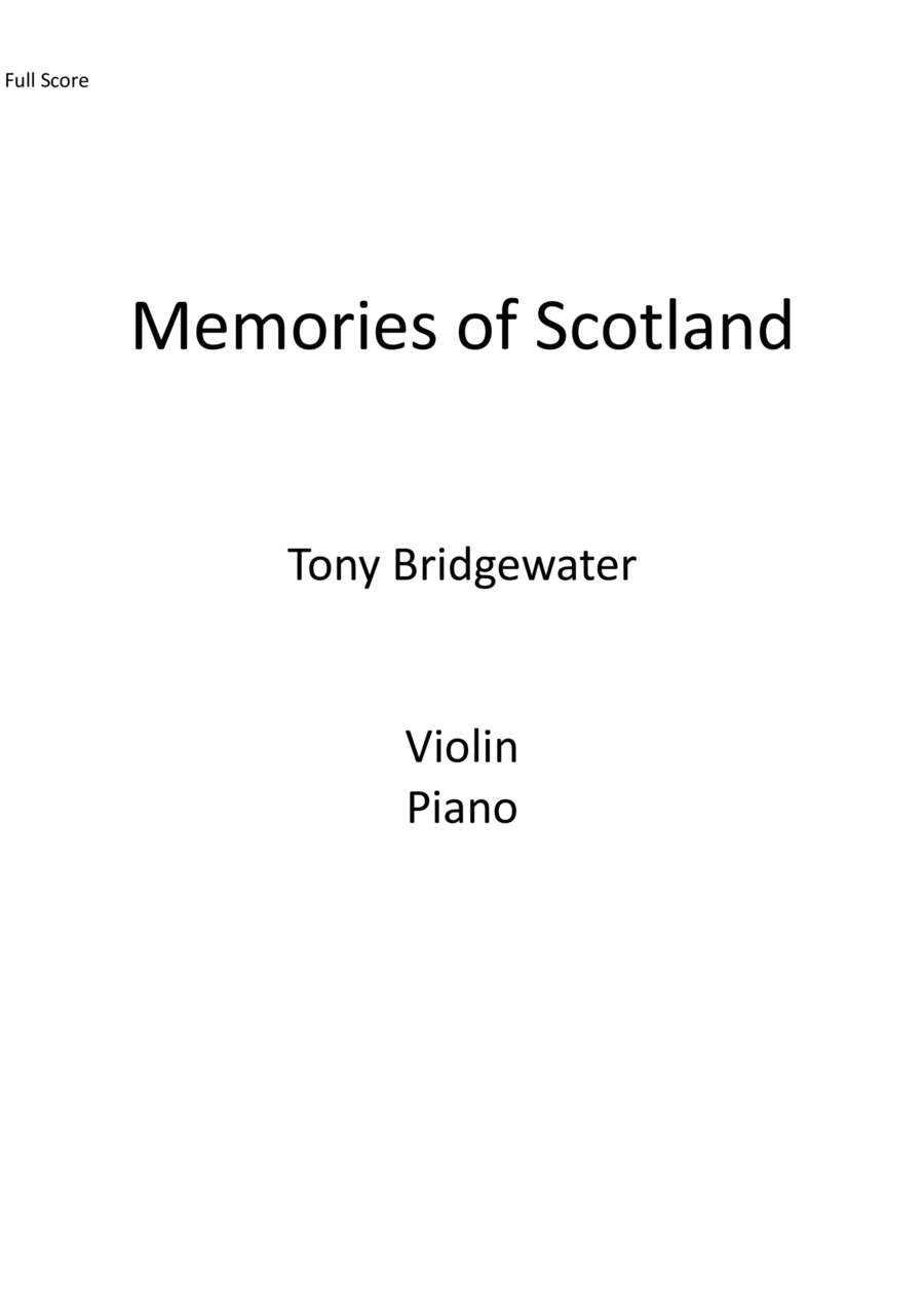 Memories of Scotland Memories of Scotland Violin scores gallery preview page 1