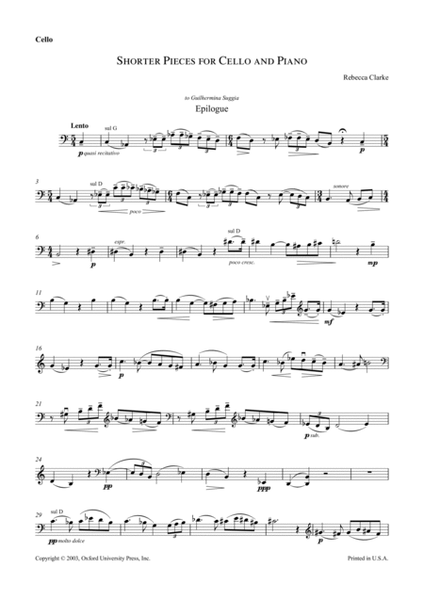 Shorter pieces for cello and piano