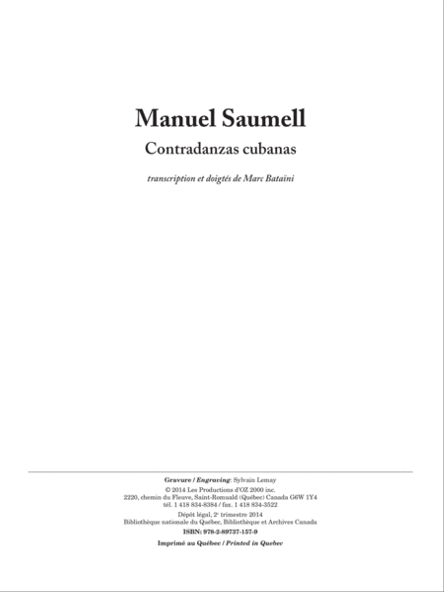 Contradanzas cubanas Guitar Ensemble scores gallery preview page 1
