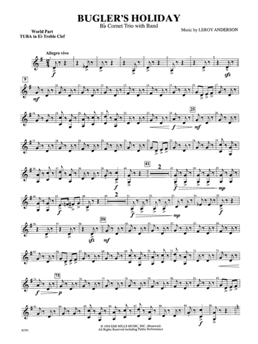 Bugler's Holiday (with Cornet Trio): WP E-flat Tuba T.C.