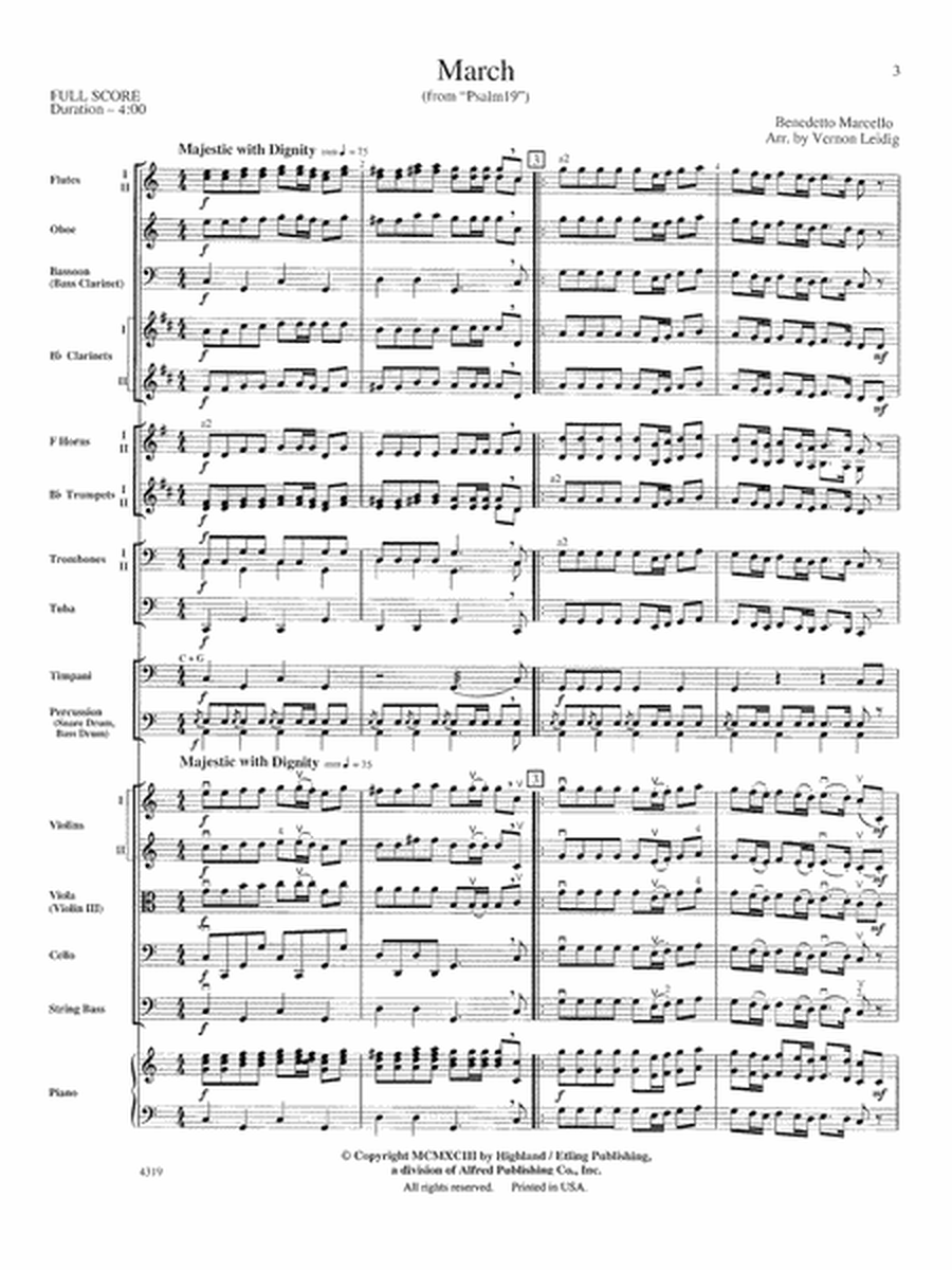 March from "Psalm 19": Score