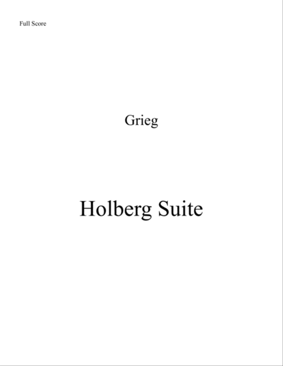 Holberg Suite - Brass Quintet Brass Quintet scores gallery preview page 1
