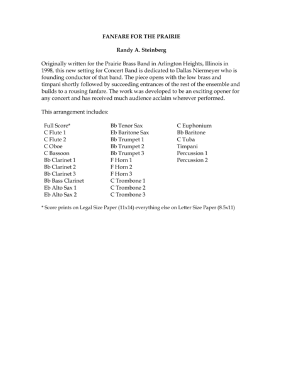 Fanfare For The Prairie Fanfare For The Prairie Concert Band scores gallery preview page 3