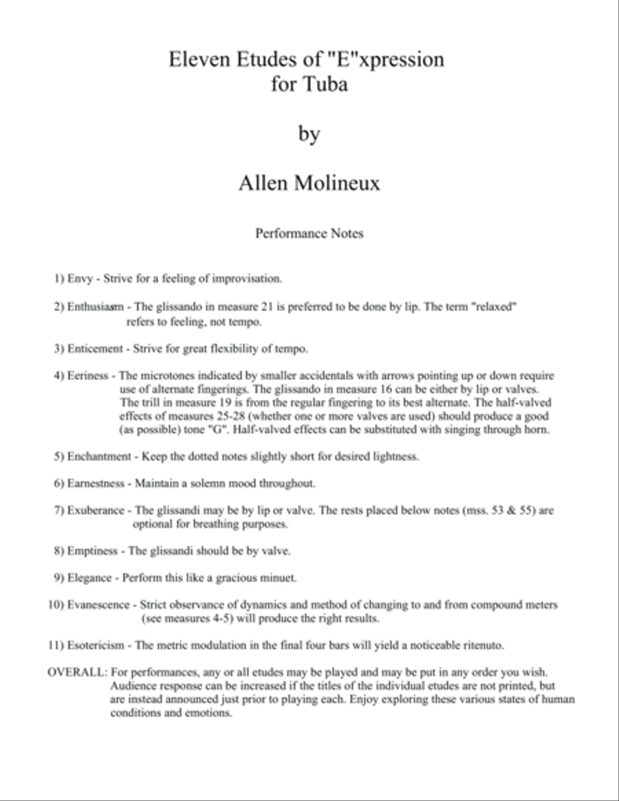 Eleven Etudes of Expression Tuba scores gallery preview page 2