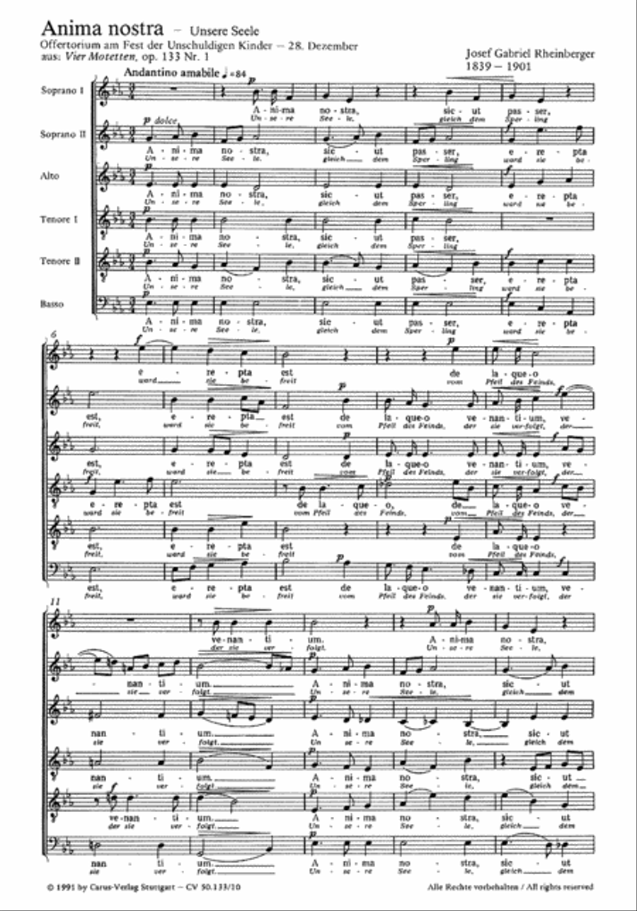 Anima nostra Choir scores gallery preview page 1