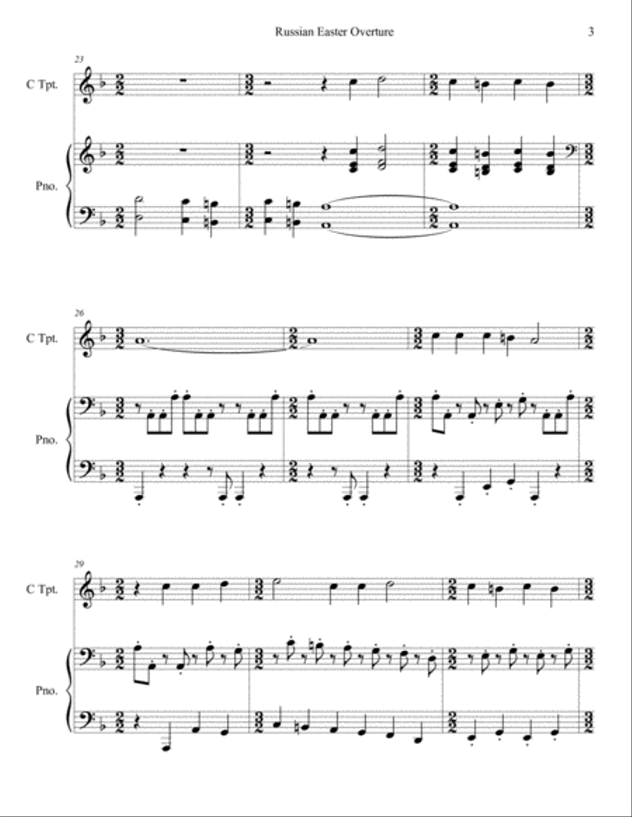 Russian Easter Overture (Trumpet & Piano) Trumpet Solo scores gallery preview page 4