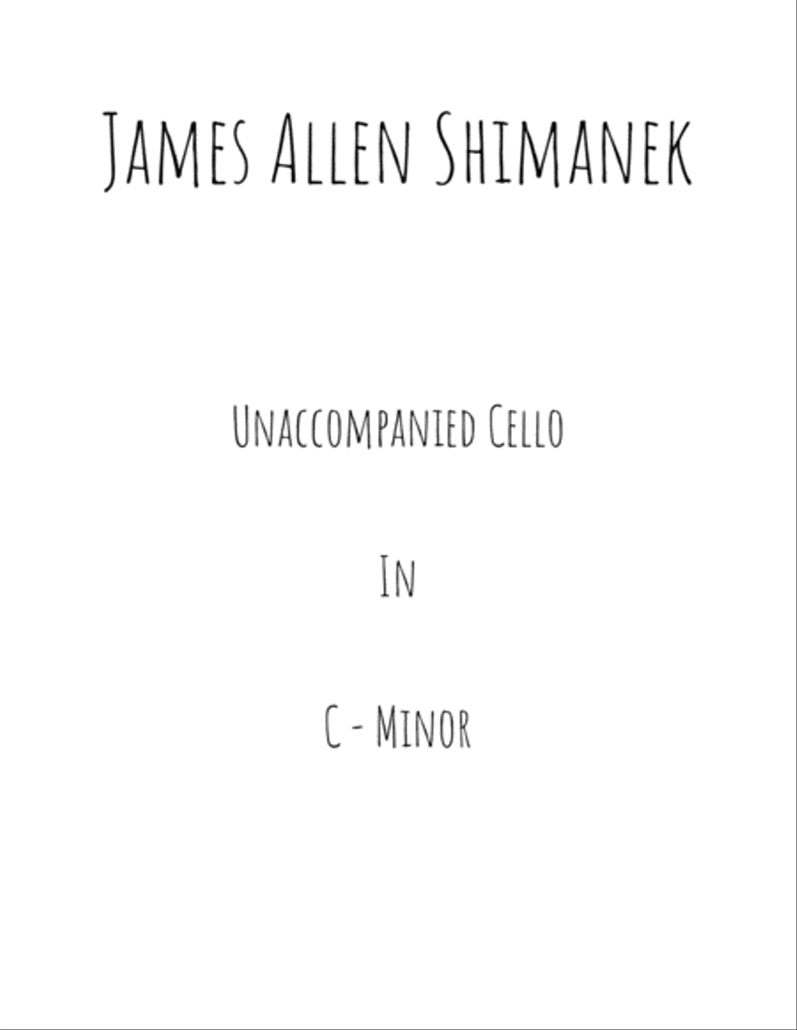 Unaccompanied Cello In C Minor Cello Solo scores gallery preview page 1