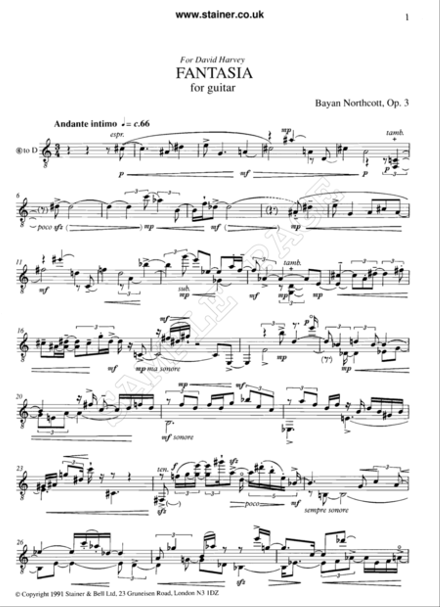 Fantasia for Guitar Score scores gallery preview page 2