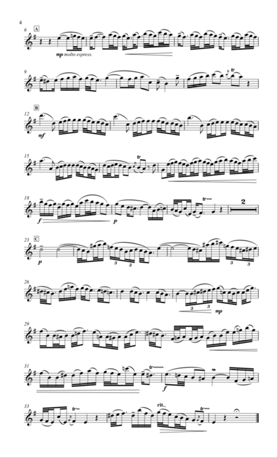Concerto for flute & piano Flute Solo scores gallery preview page 5