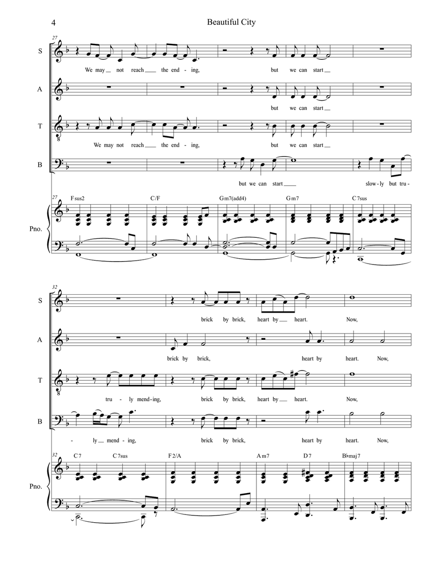 Beautiful City 4-Part scores gallery preview page 4